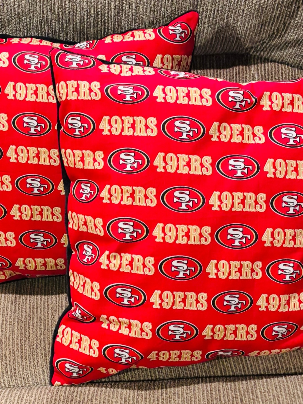 SF 49er Pillow Set Handmade Hard to Find 15”x15” One of a Kind